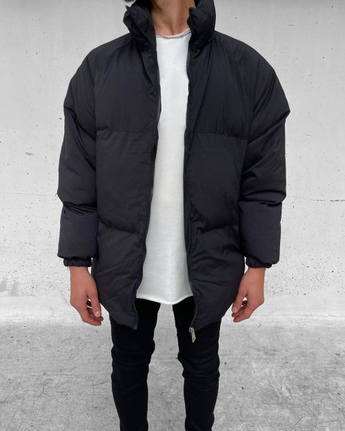 Siyah Basic Şişme Mont