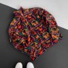 Koyu Renkli Desenli Polar Oversize Sweatshirt