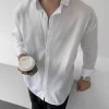 Beyaz Oversize Krinkıl Keten Gömlek