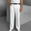 Beyaz Baggy Basic Kumaş Pantolon
