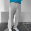 Gri Rahat Kesim Baggy Keten Pantolon