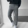 Antrasit İtalyan Kesim Esnek Likralı Bilek Boy Kumaş Pantolon