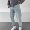 Açık Mavi Yıkamalı Boyfriend Denim Pantolon