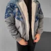 Aztek Yakası Kürklü Eskitme Retro Vintage Mont