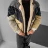 Aztek Yakası Kürklü Eskitme Retro Vintage Mont
