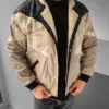 Aztek Yakası Kürklü Eskitme Retro Vintage Mont