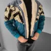 Aztek Yakası Kürklü Eskitme Retro Vintage Mont