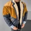 Aztek Yakası Kürklü Eskitme Retro Vintage Mont