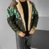 Aztek Yakası Kürklü Eskitme Retro Vintage Mont