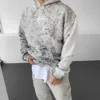 Gri Premium Nakışlı Kanguru Cep Yıkamalı Sweatshirt