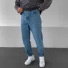 Mavi Taşlamalı Basic Boyfriend Jean Pantolon