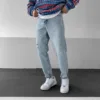 Buz Mavisi Taşlamalı Yırtıklı Boyfriend Jean Pantolon