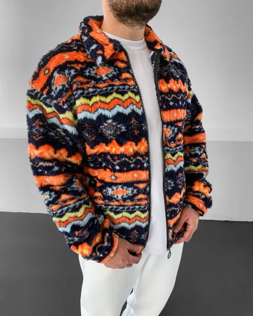 Kalın Gramajlı Premium Renkli Sherpa Peluş Ceket