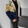 Aztek Yakası Kürklü Eskitme Retro Vintage Mont