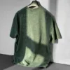 Yeşil Sırtı Yazılı Oversize Yıkamalı Tişört