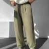 Sw Extra Baggy Haki Geniş Paça Keten Pantolon