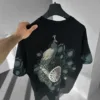 Siyah Premium Tavus Kuşu Baskılı Oversize Tişört