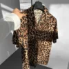 Leopar Desenli Yazlık Efil Efil Alaçatı Gömlek