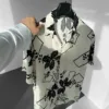 Ekru Çiçek Yaprak Desenli Yazlık Efil Efil Alaçatı Gömlek