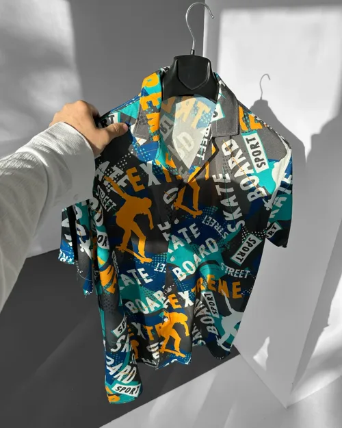 Urban Sport Desenli Küba Yaka Efil Efil Alaçatı Gömlek