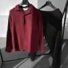 Keten Bordo Gömlek G Siyah Baggy Pantolon Oversize Takım