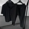 Siyah Relax Fit Kısa Kol Gömlek Pantolon Ottoman Takım