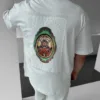 Beyaz Halı Ayna Nakışlı Premium Oversize Tişört
