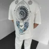 Beyaz Be Good To Yourself Premium Oversize Nakışlı Tişört