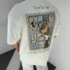 Beyaz Van Gogh Patchli Premium Oversize T-Shirt
