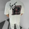Beyaz At ve Halı Nakışlı Premium Oversize T-Shirt
