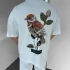 Beyaz Dokuma Kuş Nakışlı Premium Oversize T-Shirt